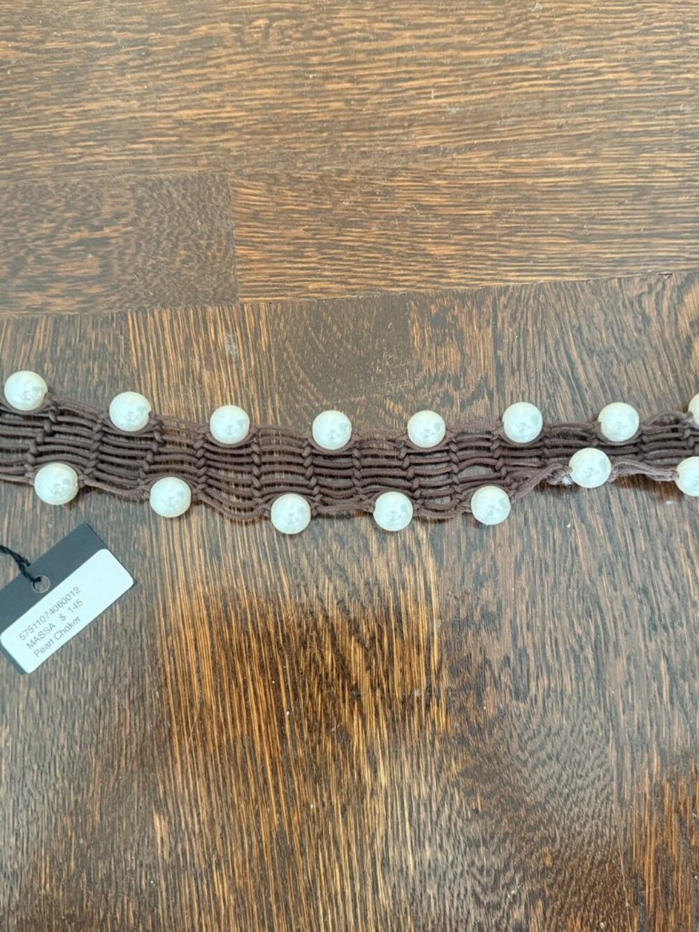 NWT Weekend Max Mara Pearl Choker Brown Cord